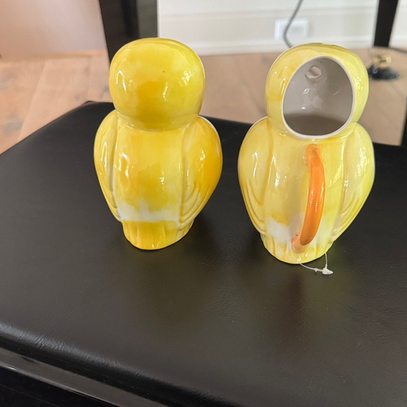Anthropologie Yellow Ceramic Bird Creamer and Sugar - Picture 3 of 5